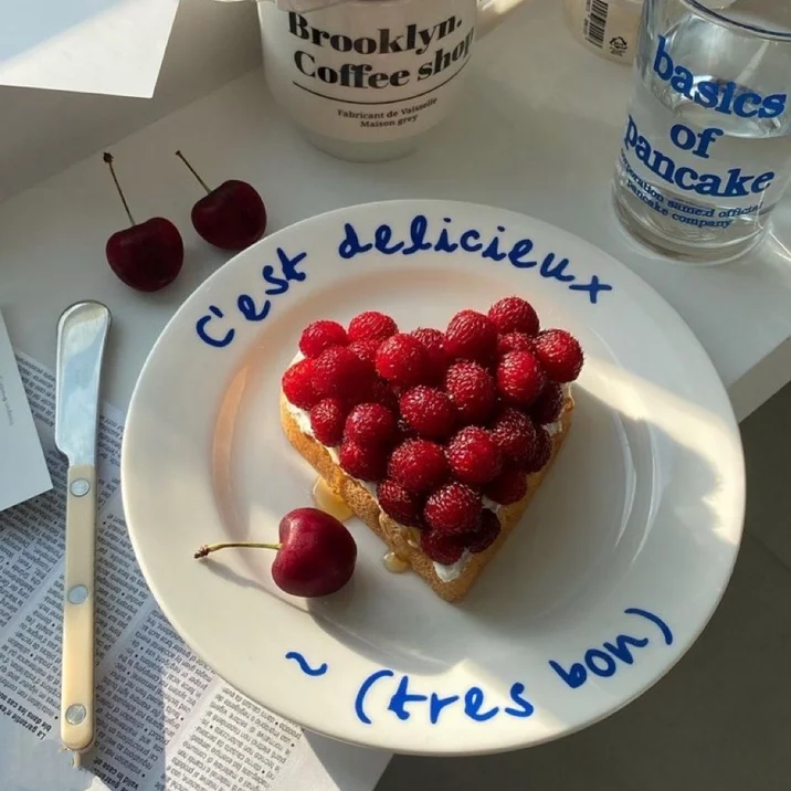 Photography Font - Piatto da Dessert in Ceramica con