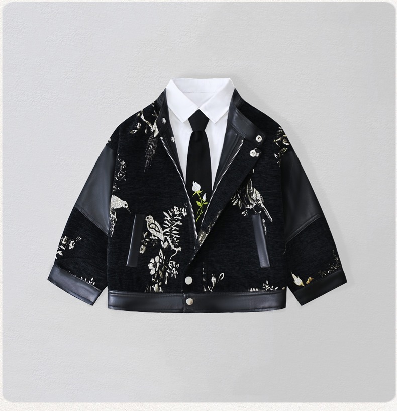 Photography Wedding - Gentleman Kids Ricamo Giacca da motociclista